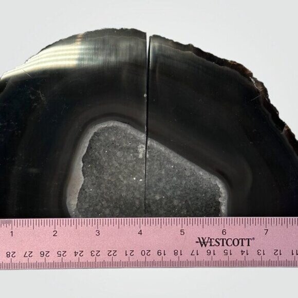 Geode Center Agate Crystal Bookends, Bookshelf Decor, Weighs Over 7+ lbs. (FH) - Picture 10 of 12